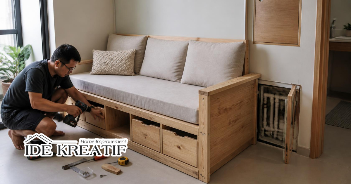 Ide DIY Daybed Sofa untuk Ruang Minimalis Proyek DIY Daybed Sofa dengan desain sederhana